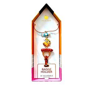 True to Form 36" Adjustable Lanum Badge Holder Colorful Artist Motif Pallet NIB